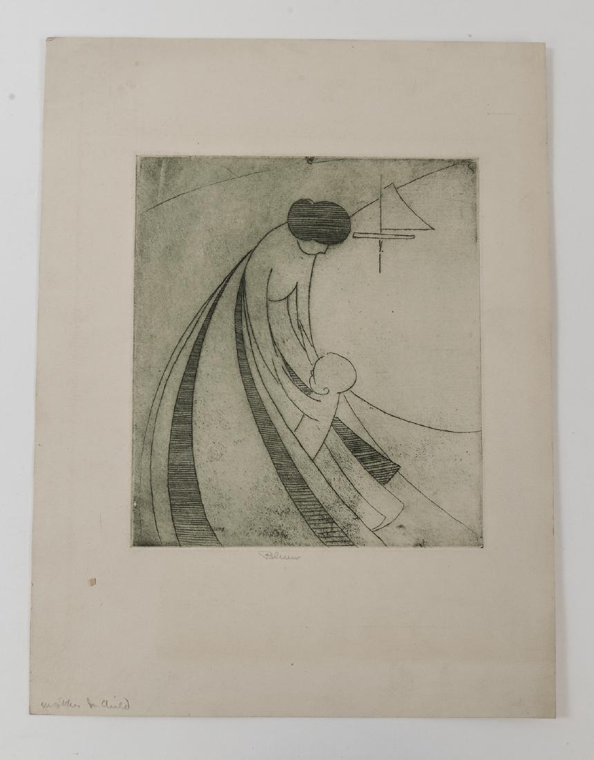 SIGNED ETCHING OF MOTHER AND CHILD (1 of 7)