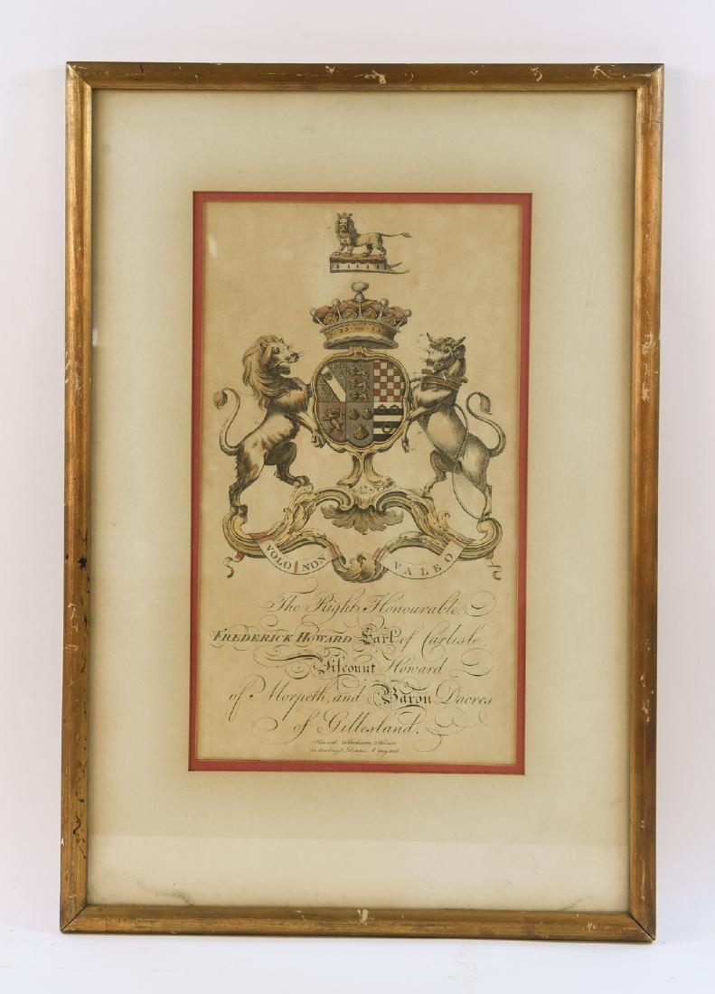 18TH C. ENGRAVING OF COAT OF ARMS (1 of 11)