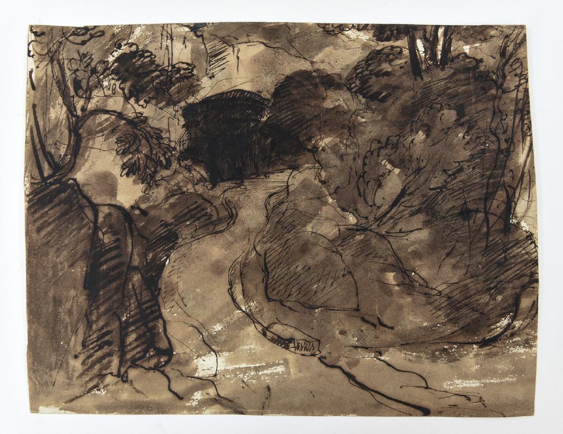 19TH CENTURY INK AND WASH LANDSCAPE (1 of 7)