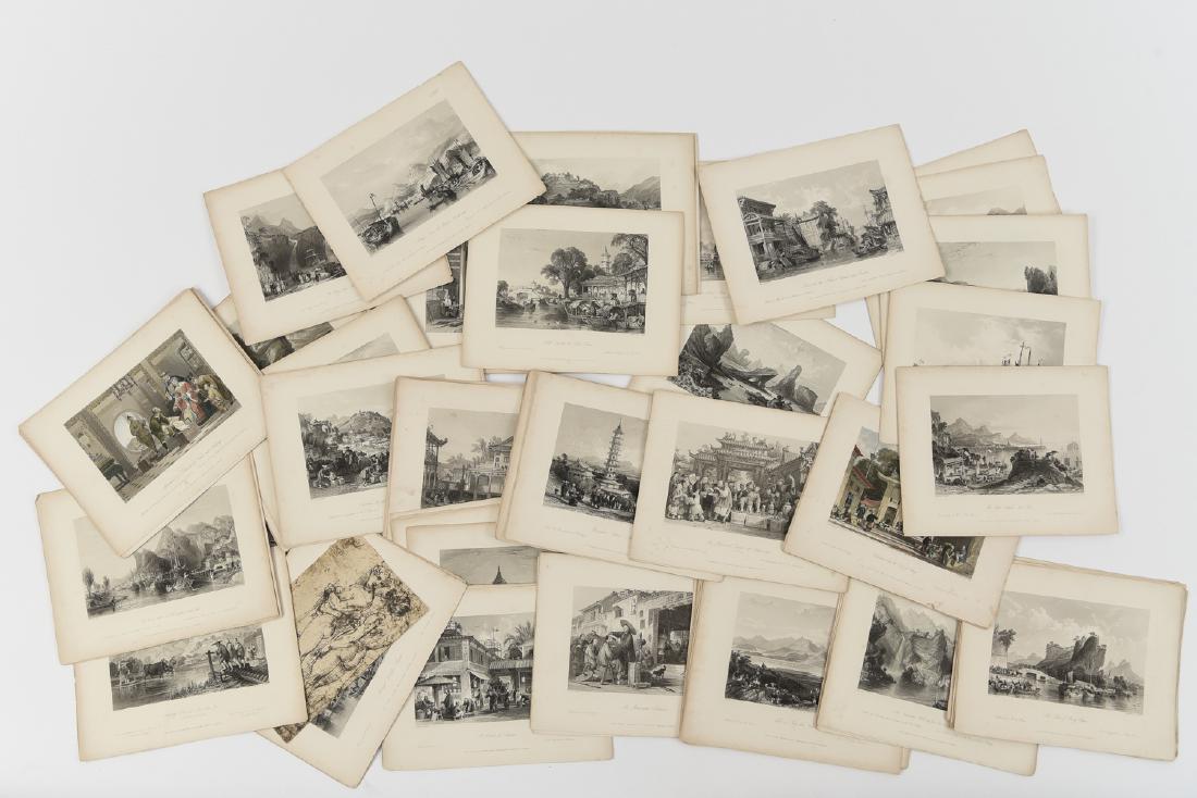 LARGE GROUPING 19TH C ENGRAVINGS OF CHINA (1 of 9)
