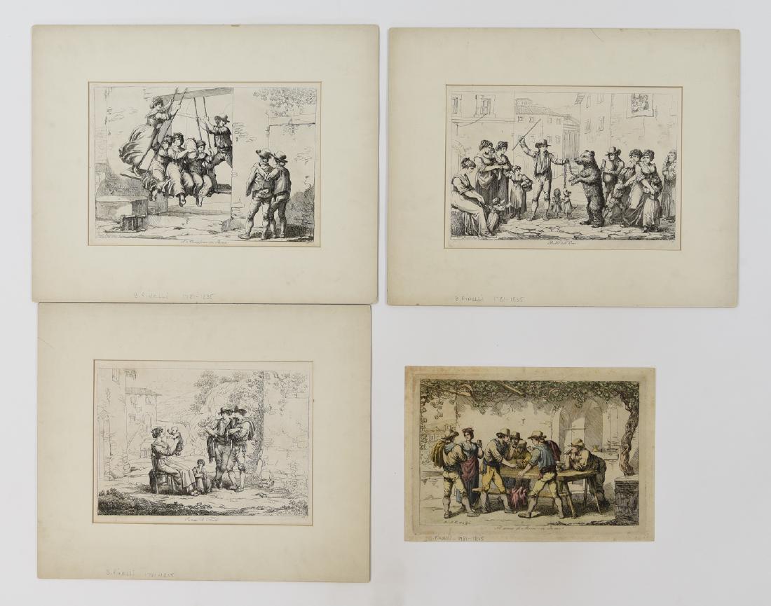 (4) 1809 ITALIAN ETCHINGS B. PINELLI (1781-1835) (1 of 8)
