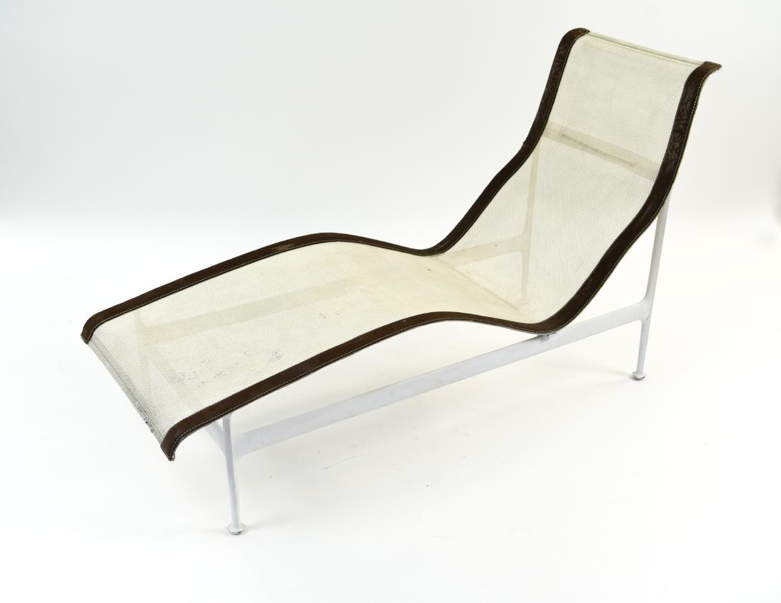 RICHARD SCHULTZ KNOLL CHAISE LOUNGE CHAIR: Dimensions: H 33.5" x W 54.75" x D 23" Condition: Wear consistent with outdoor exposure.