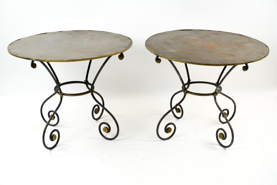 PAIR OF FRENCH IRON GUERIDON TABLES (1 of 9)