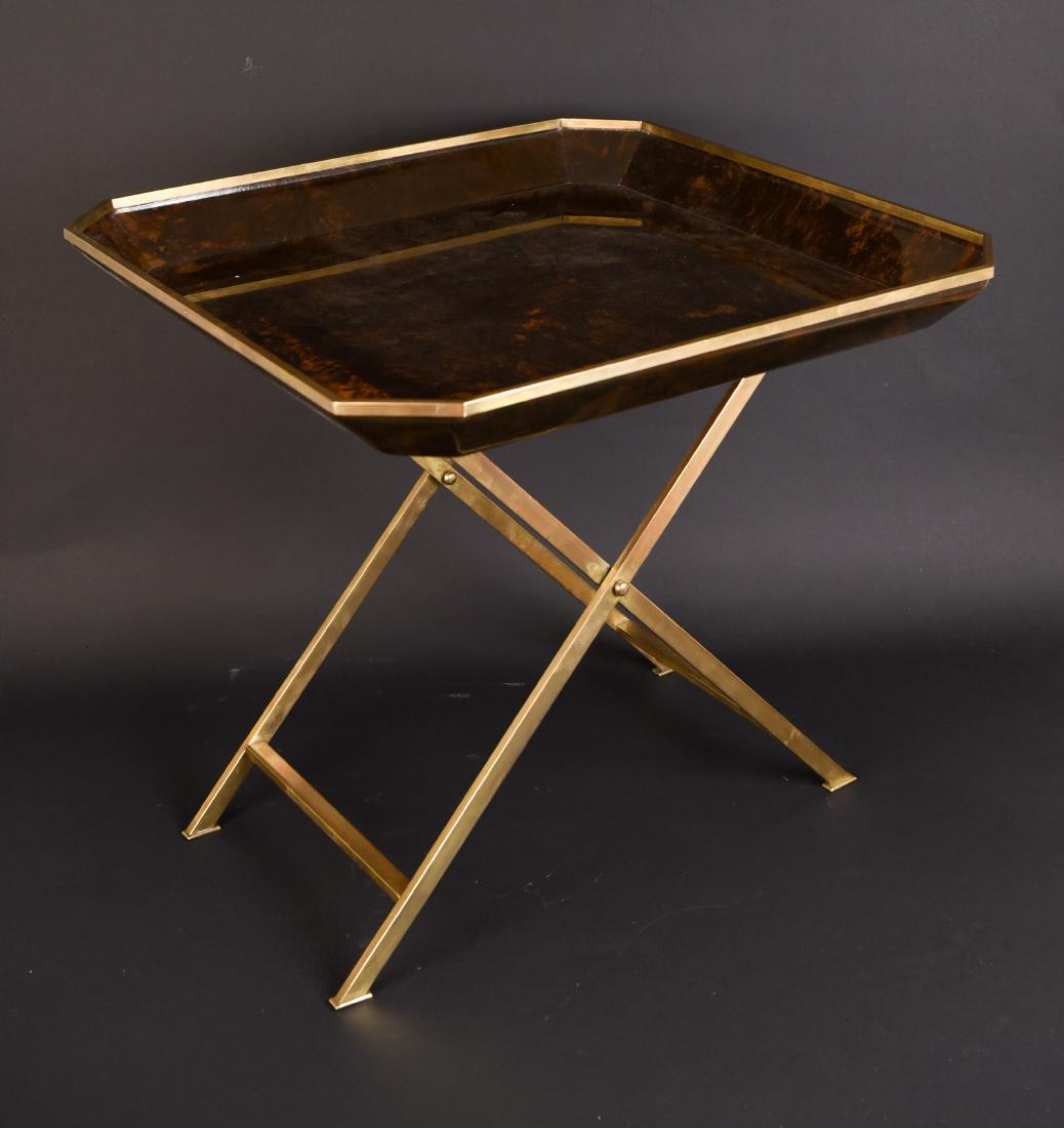 FRENCH BRASS AND RESIN TRAY TABLE (1 of 10)