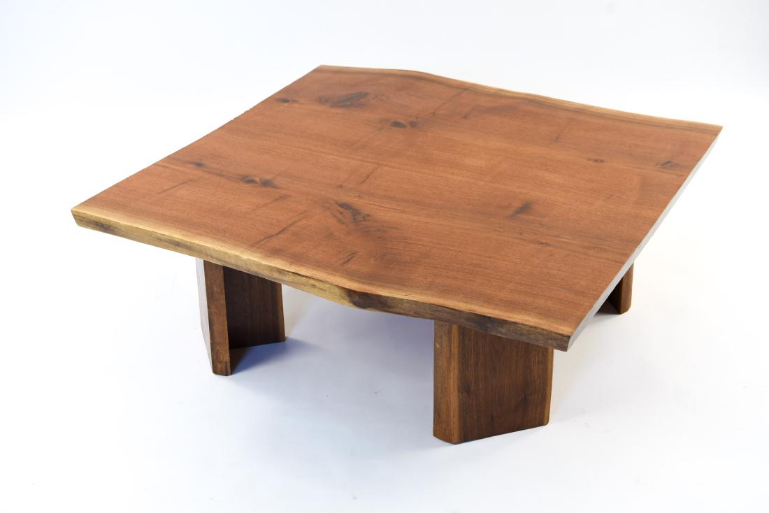 MID-CENTURY LIVE EDGE WOODEN SLAB TABLE (1 of 9)