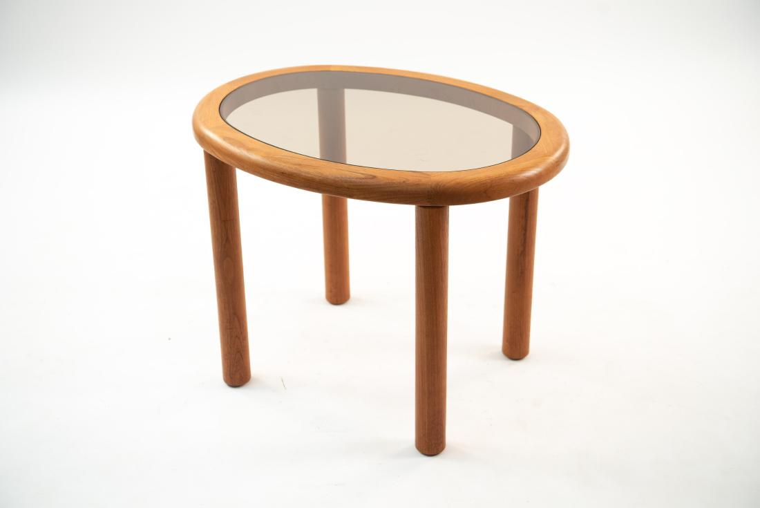 HASLEV SOLID TEAK DANISH OVAL SIDE TABLE (1 of 8)