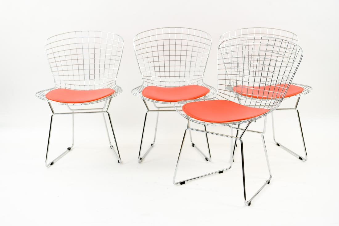 (4) HARRY BERTOIA FOR KNOLL STYLE CHAIRS WITH PADS (1 of 8)