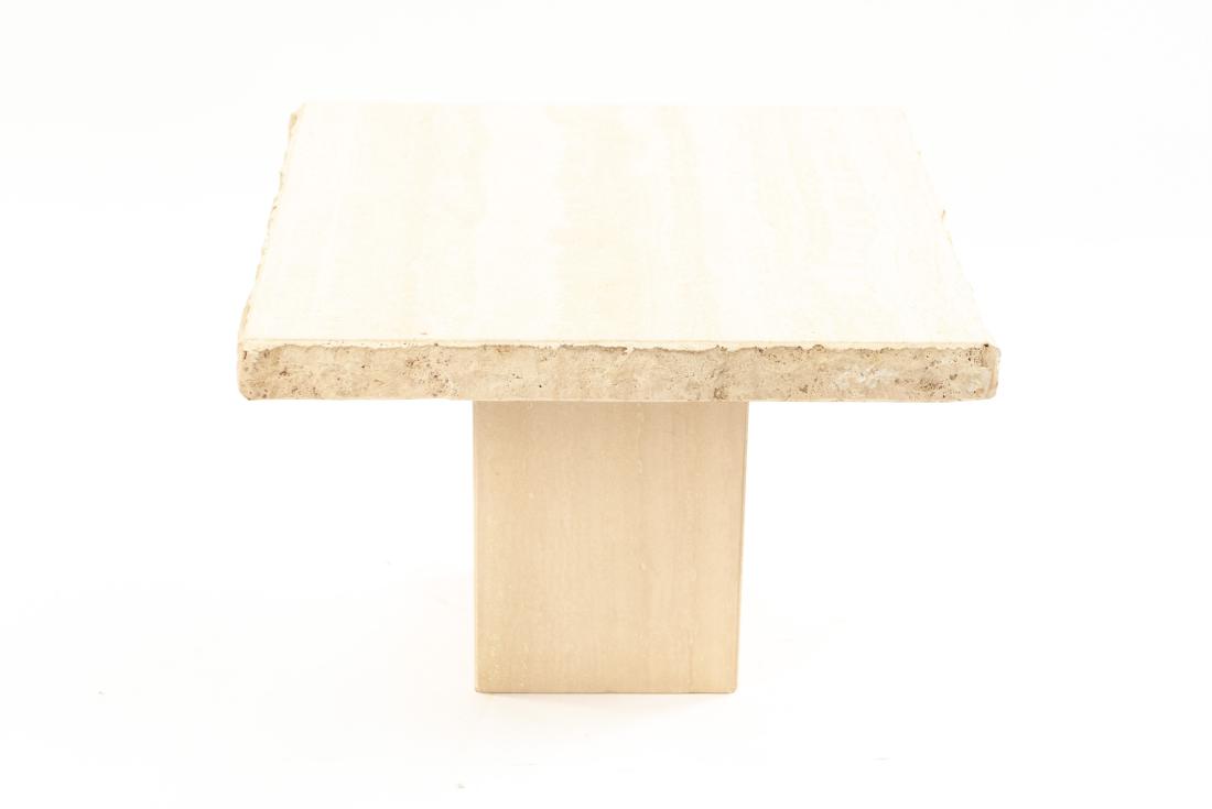 TRAVERTINE MARBLE SIDE TABLE (1 of 11)