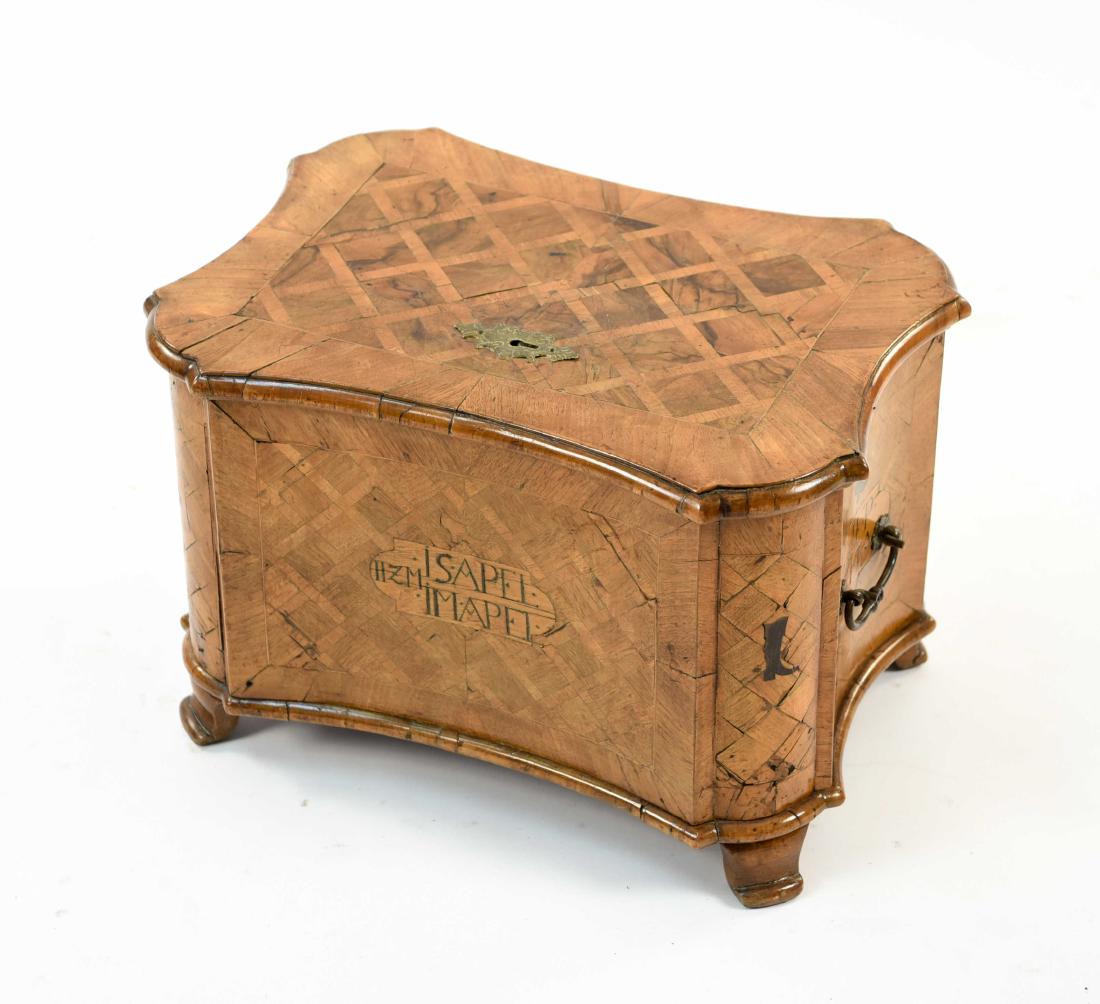 18TH C. SMALL ANTIQUE INLAID CHEST (1 of 16)