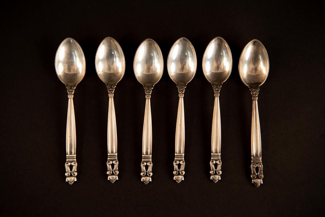 (6) GEORG JENSEN STERLING SILVER SPOONS (1 of 5)