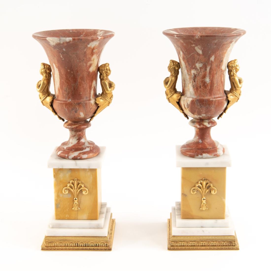 PAIR OF MARBLE URNS (1 of 9)