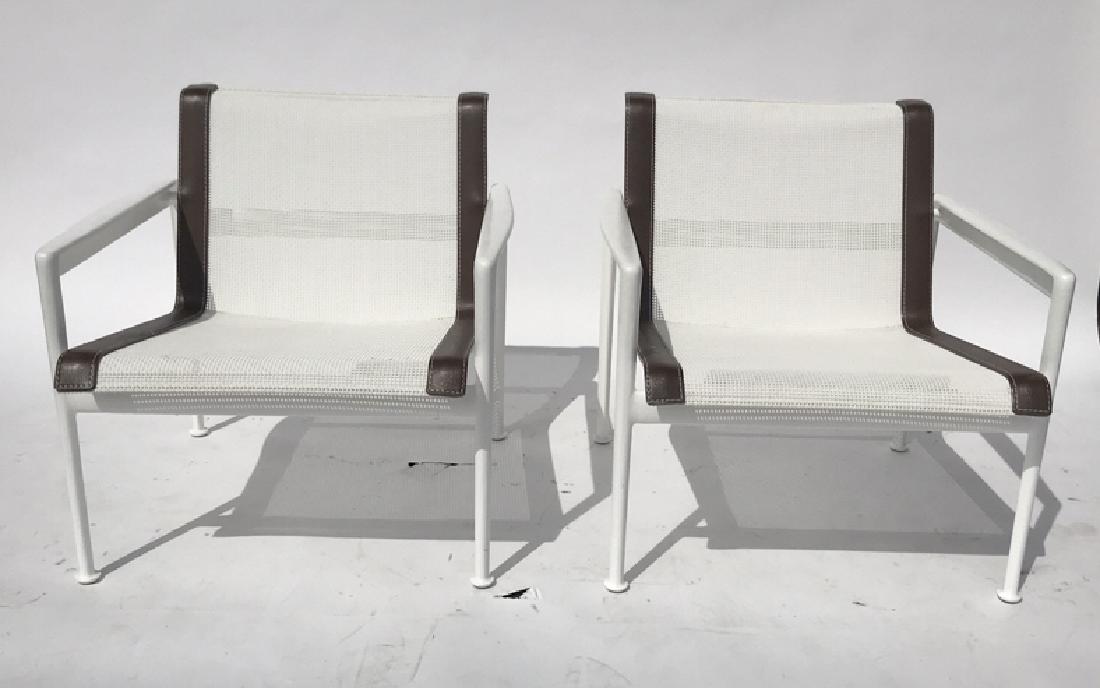 PAIR OF RICHARD SCHULTZ FOR KNOLL LOUNGE CHAIRS: Dimensions: 26.5"H x 25"W x 33"D Seat Height 14" Condition: Some light marks to paint from use.