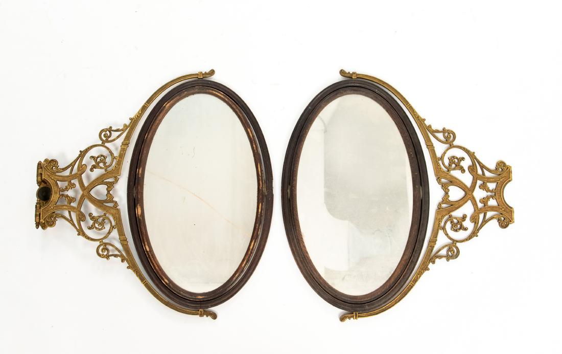 (2) 19TH C. SWIVELING WALL MOUNTED MIRRORS (1 of 16)