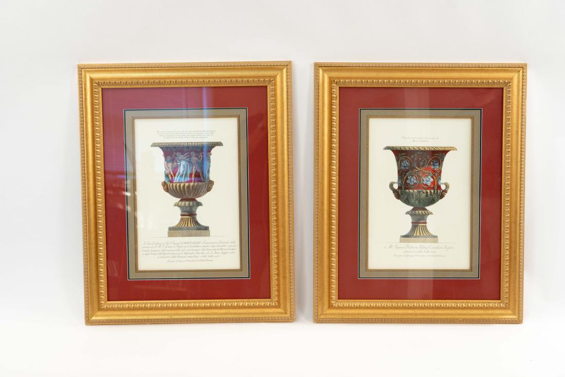 PAIR OF HANDCOLORED CLASSICAL URN PRINTS (1 of 20)
