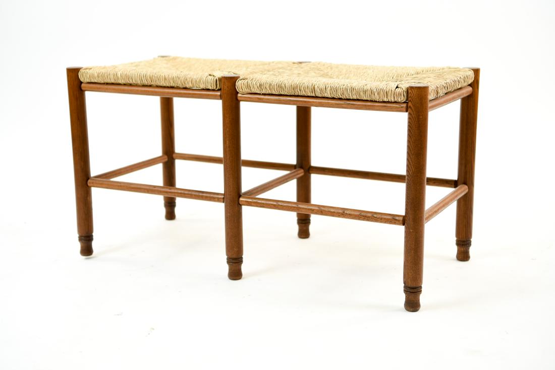 COUNTRY STYLE WOVEN SEAT BENCH (1 of 6)