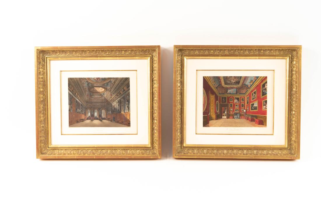 PAIR OF EARLY 19TH C. HAND COLORED ENGRAVINGS (1 of 14)