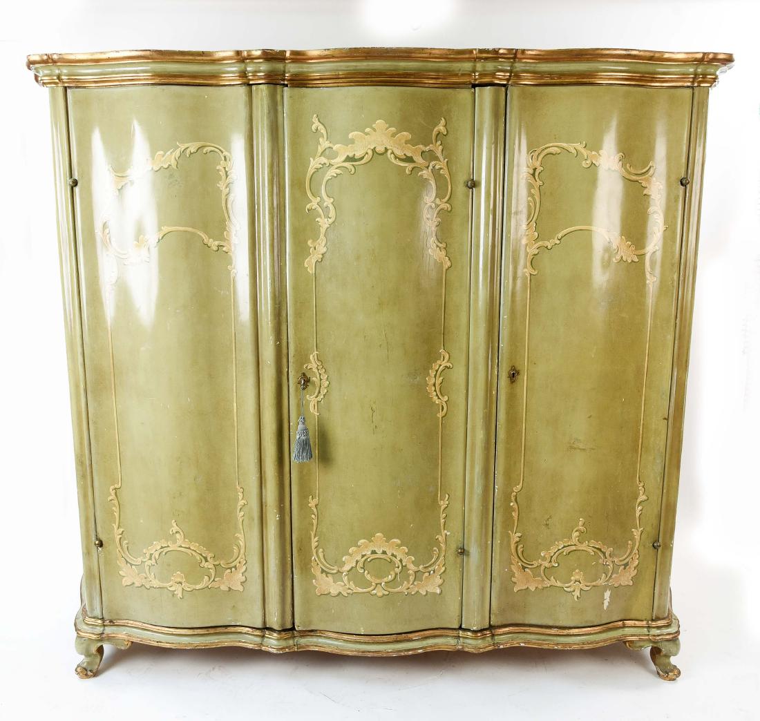 ITALIAN PAINTED ARMOIRE OR WARDROBE CABINET (1 of 17)