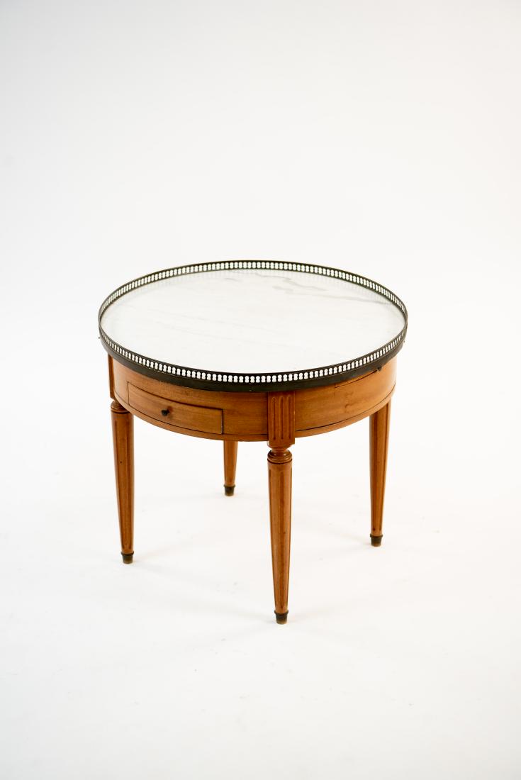 MARBLE TOP SIDE TABLE WITH PIERCED GALLERY (1 of 10)