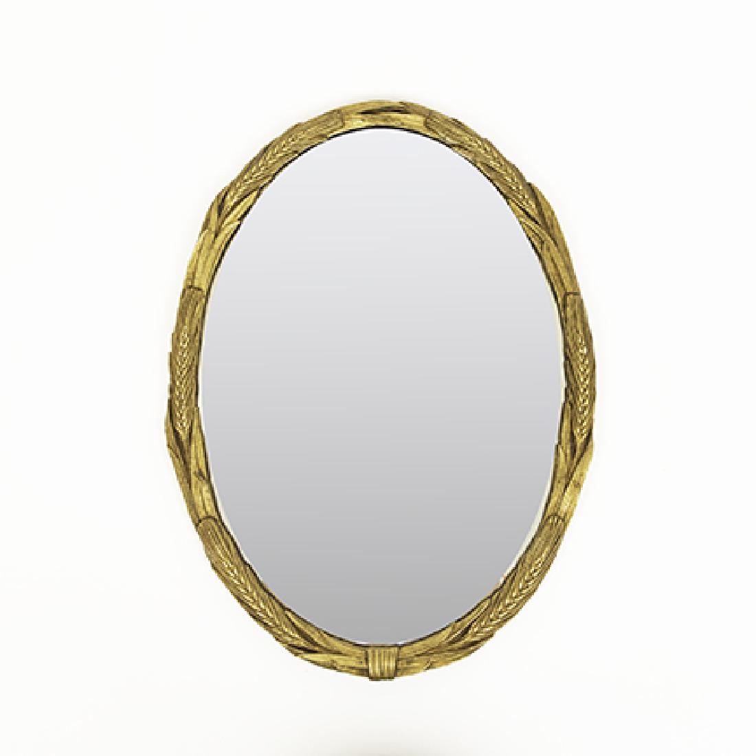 VINTAGE GILR DECORATED WHEAT FRAME MIRROR (1 of 9)