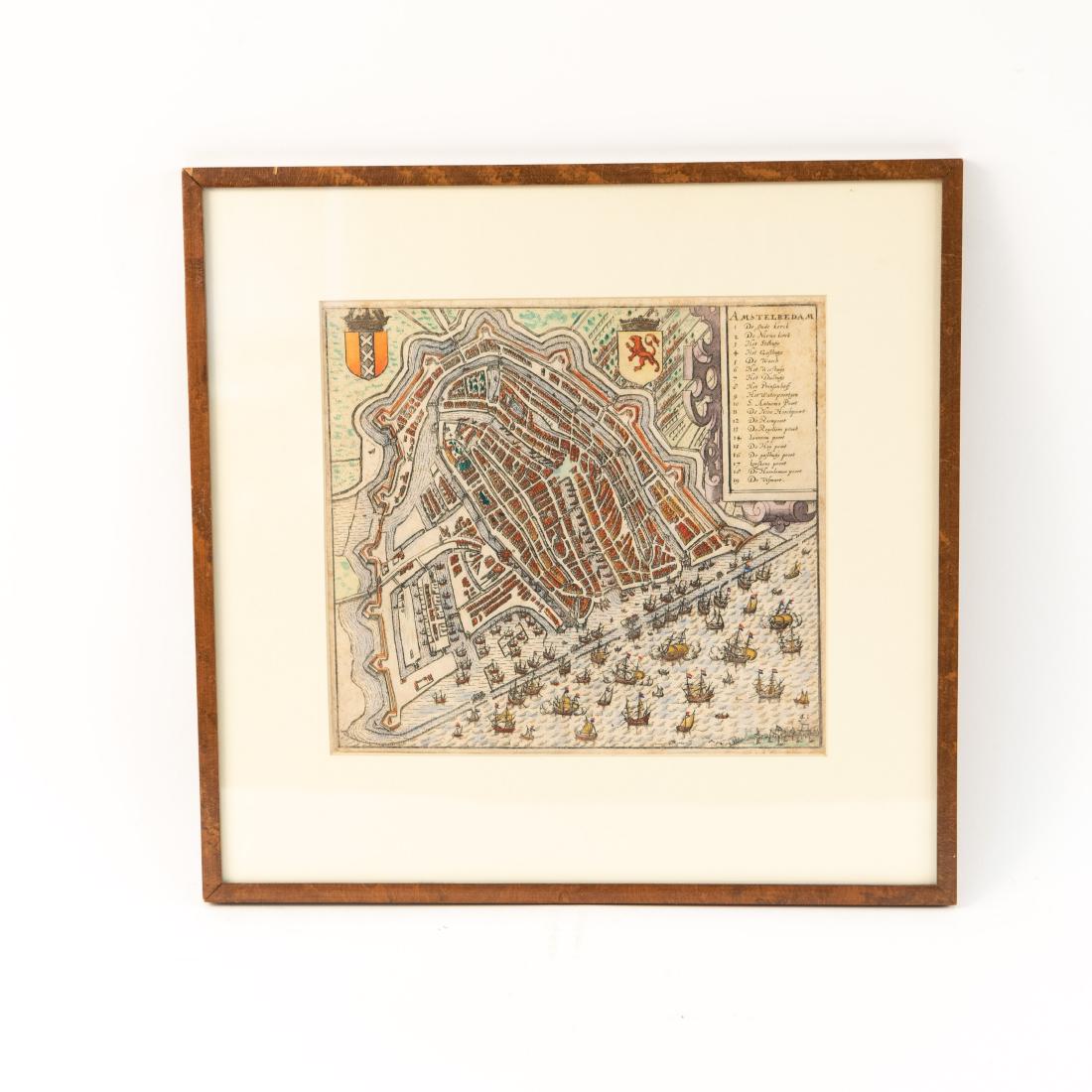 18TH C. HANDCOLORED ENGRAVED MAP OF AMSTERDAM (1 of 10)