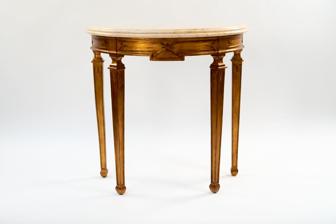 MARBLE TOP DEMI LUNE CONSOLE (1 of 14)