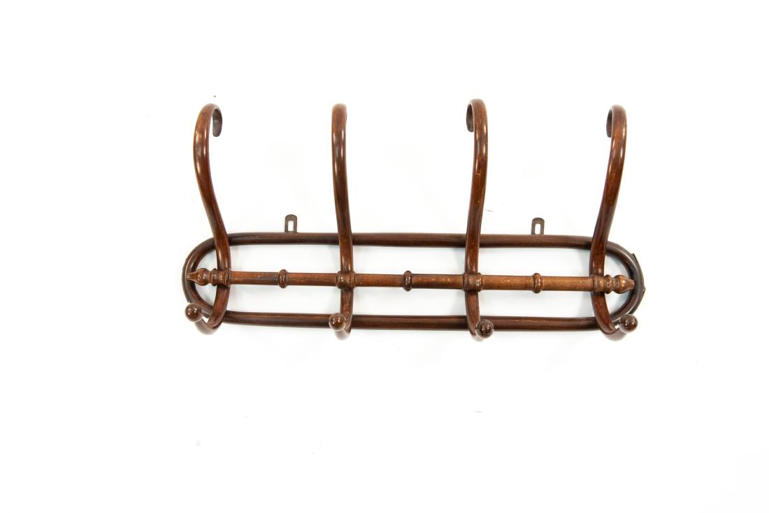 WALL MOUNTED BENTWOOD COAT/HAT RACK (1 of 10)