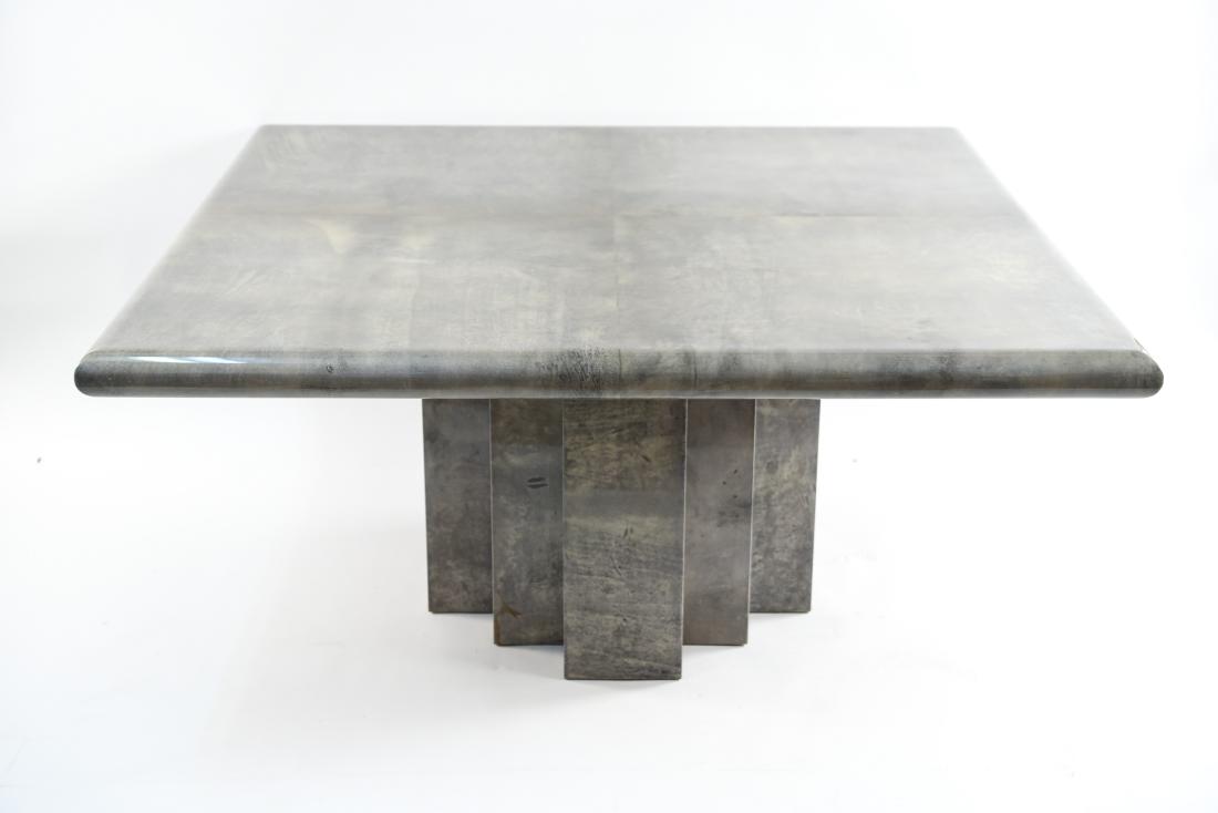 ITALIAN GOATSKIN LEATHER DINING TABLE (1 of 17)