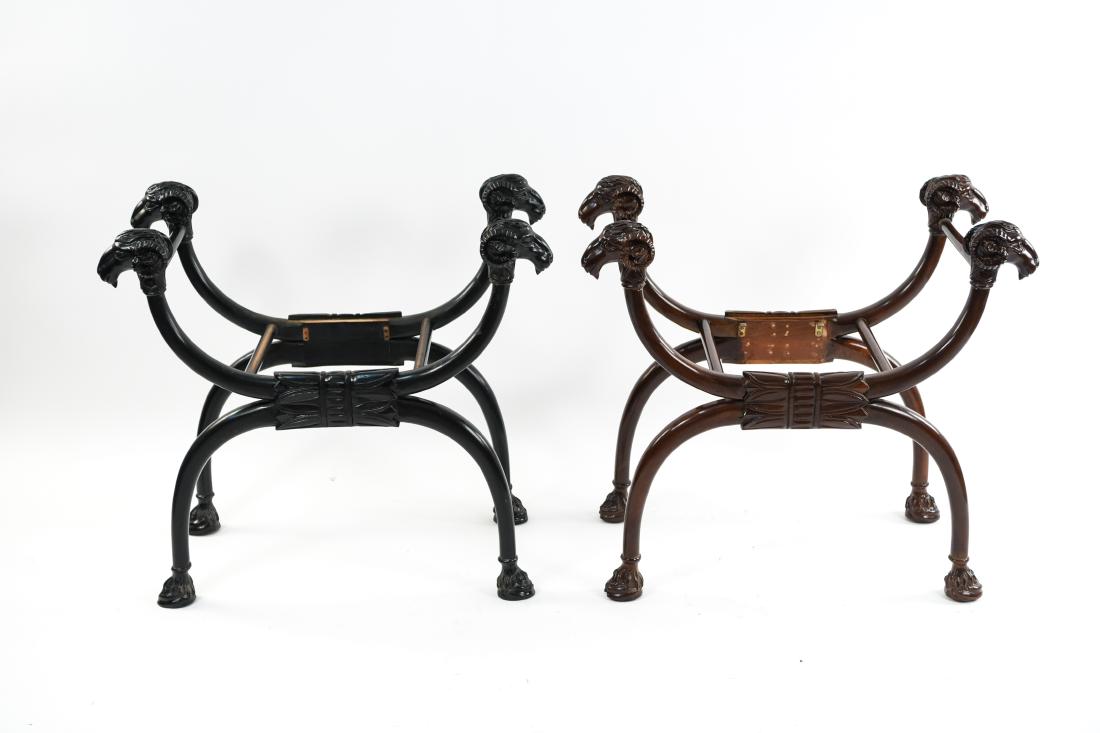 REGENCY STYLE CARVED RAMS HEAD BENCHES (1 of 11)