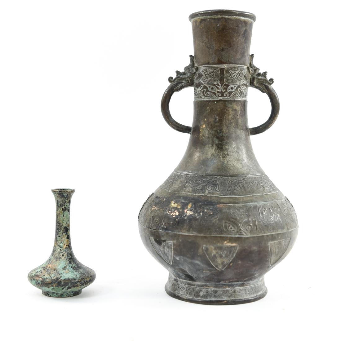 (2) CHINESE BRONZE VASES (1 of 12)