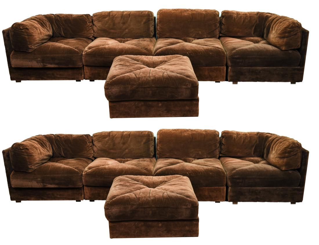 LARGE SELIG BROWN MODULAR SECTIONAL SOFA