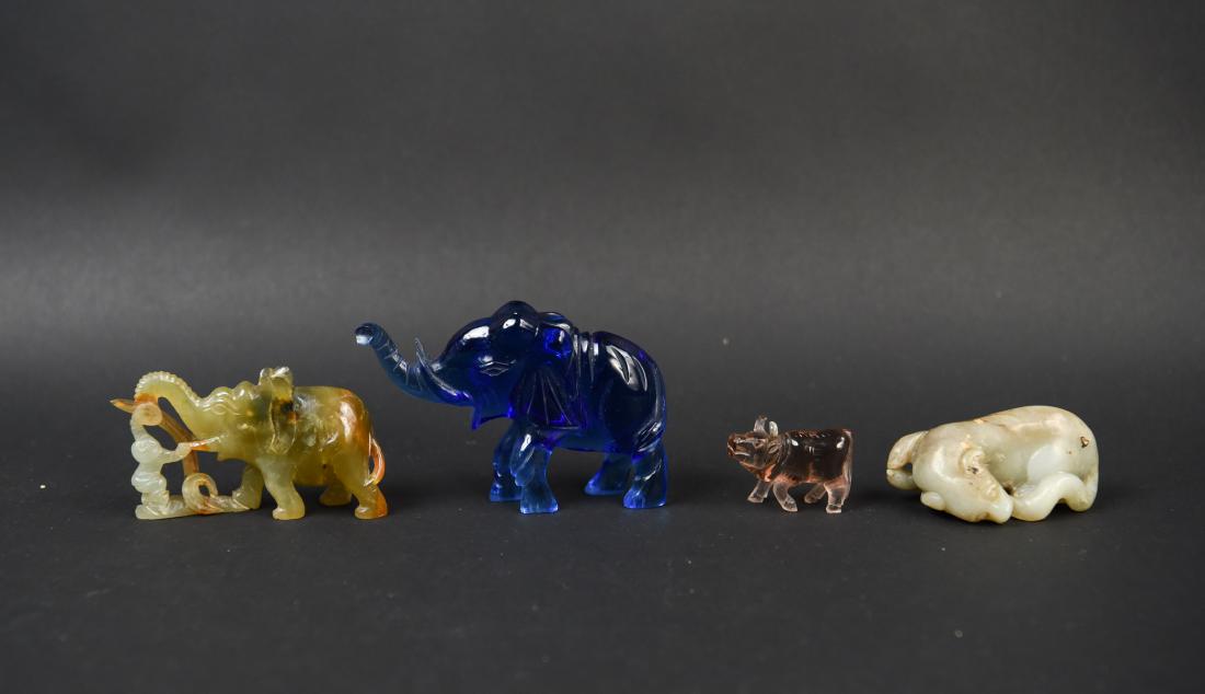 CHINESE CARVED STONE ANIMAL GROUPING (1 of 10)