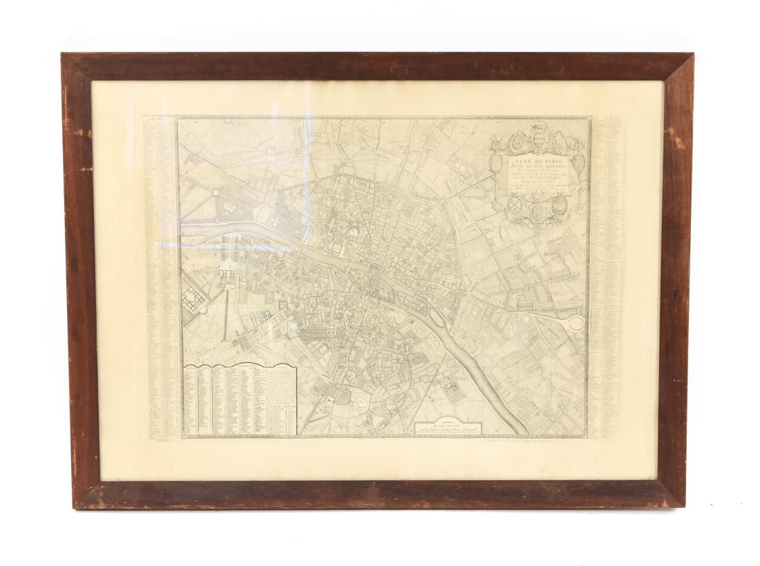 VINTAGE REPRODUCTION 18TH C. MAP OF PARIS (1 of 16)