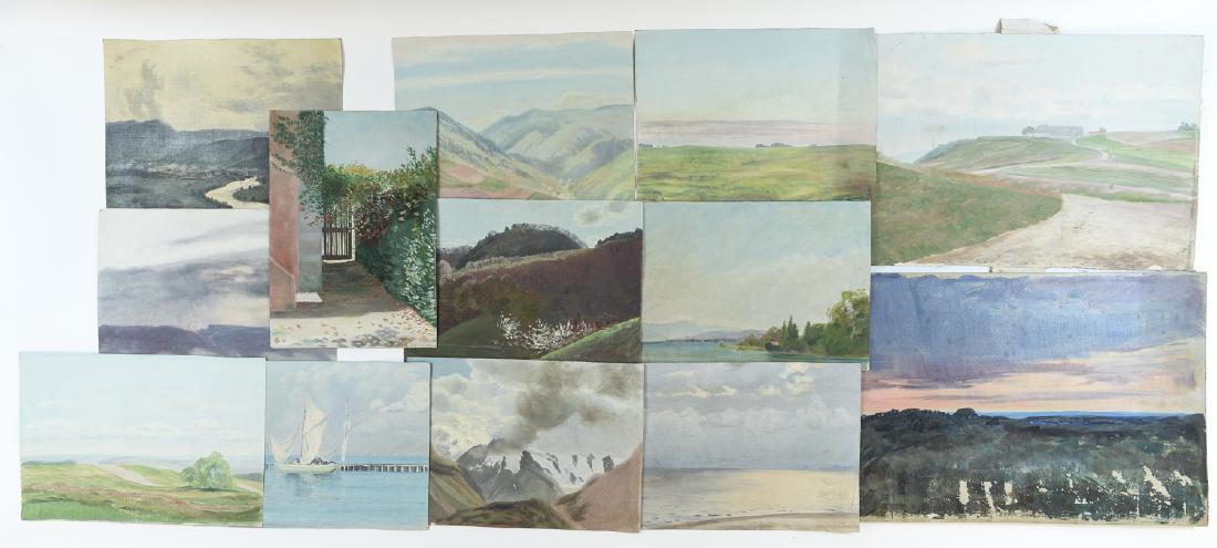 GROUPING OF GERMAN WATERCOLORS (1 of 9)