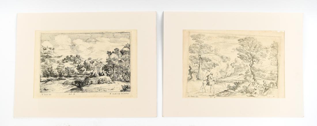 (2) M. CORNEILLE ENGRAVINGS: Dimensions: (Mat) H 18" x W 24", (Sight) H 11.5" x W 17.5" Condition: Some toning, wrinkling, and losses to edges.