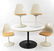 VINTAGE SAARINEN STYLE TULIP TABLE AND CHAIRS