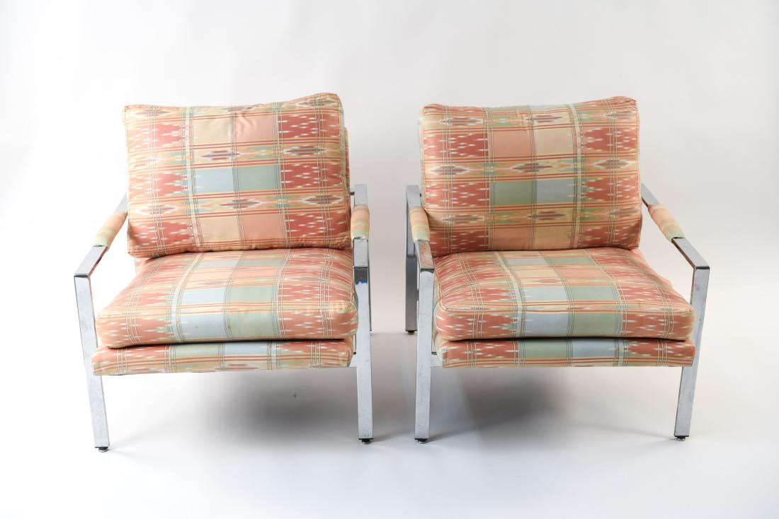 PAIR OF MILO BAUGHMAN LOUNGE CHAIRS (1 of 14)