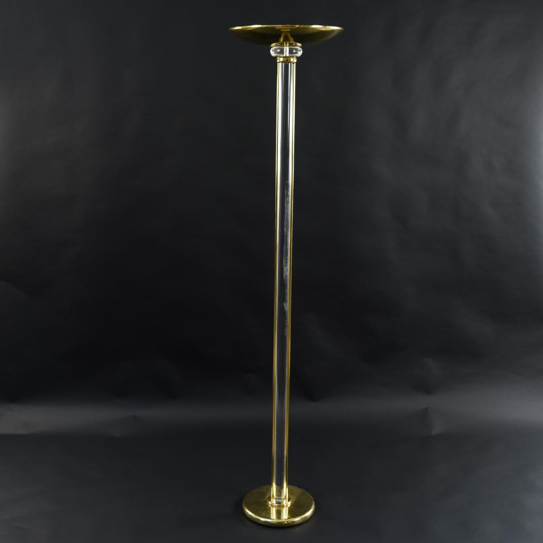 LUCITE AND BRASS FLOOR LAMP (1 of 7)