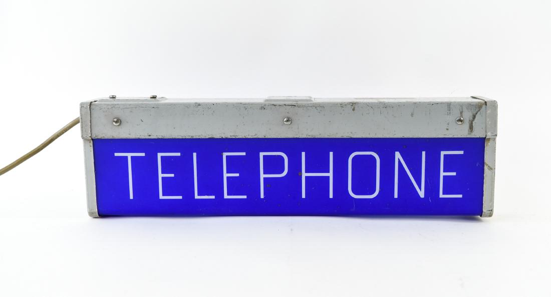 ART DECO ILLUMINATED TELEPHONE SIGN (1 of 8)