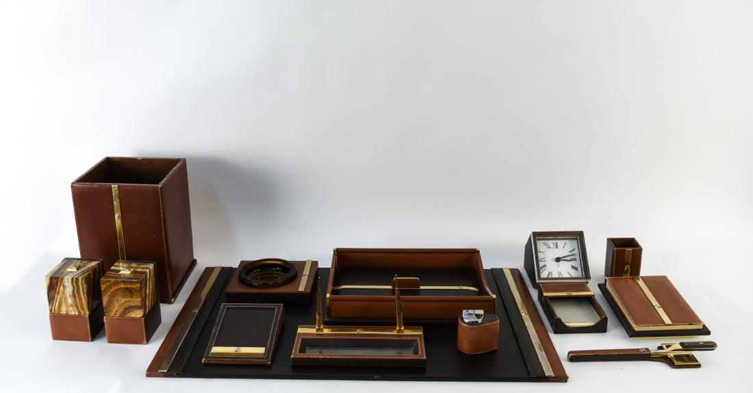 Mark Cross Leather Desk Set Large Grouping Aug 19 2018