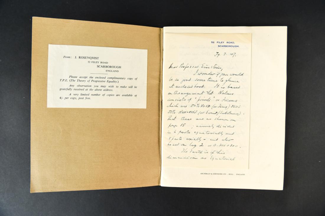 J. ROSENQUIST TO ALBERT EINSTEIN LETTER (1 of 13)