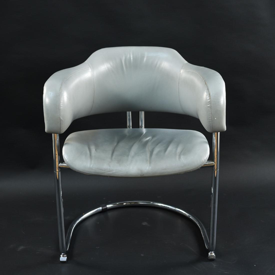 MILO BAUGHMAN STYLE CHROME & LEATHER CHAIR (1 of 11)