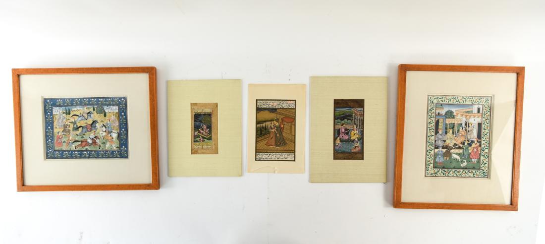 INDIAN ILLUMINATED PAGES GROUPING OF (5) (1 of 12)