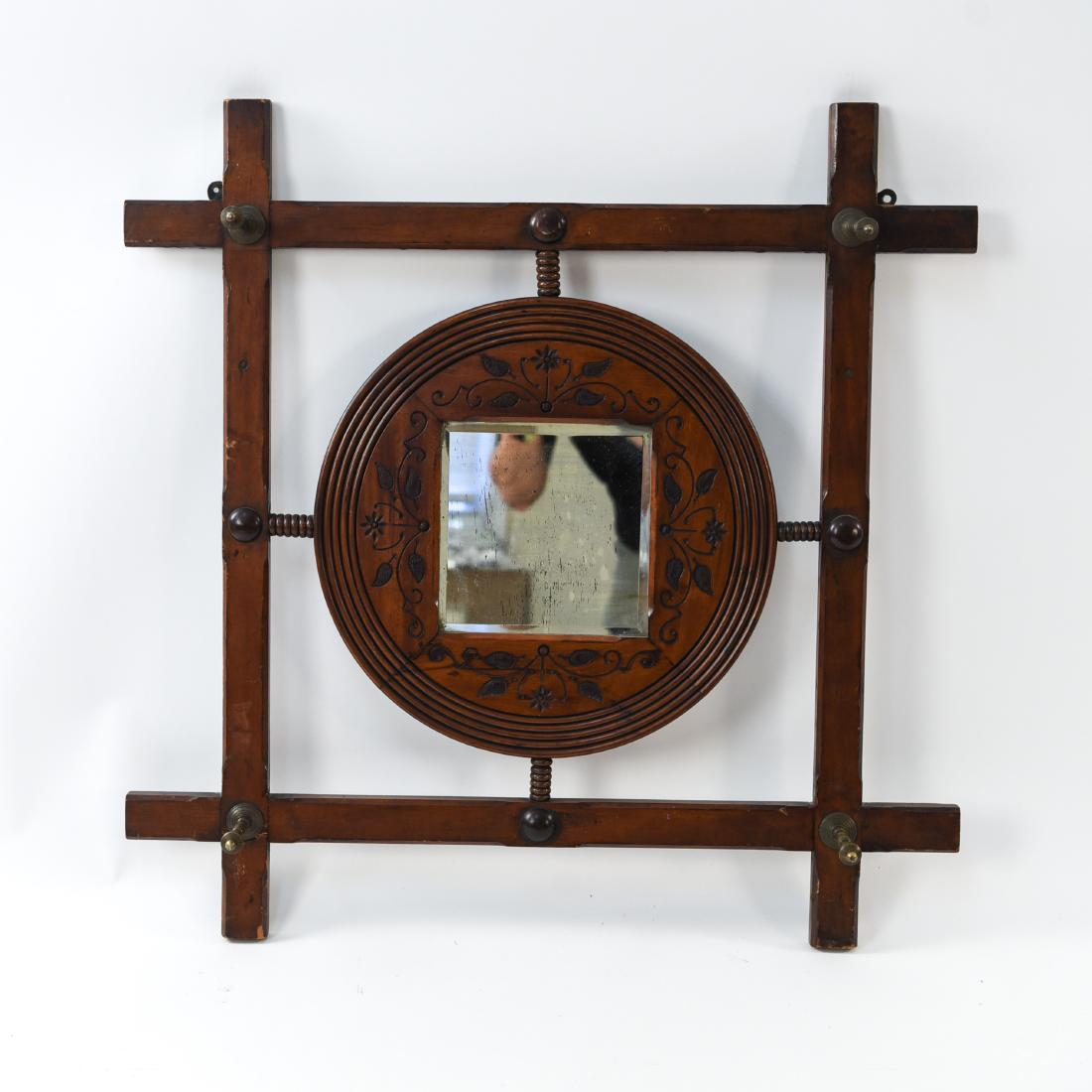 VICTORIAN EASTLAKE HALL MIRROR COAT RACK (1 of 10)
