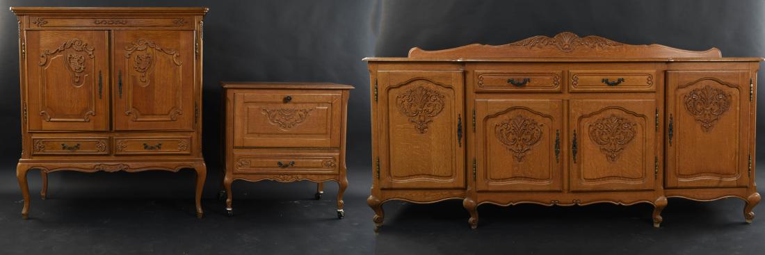 OAK FRENCH PROVINCIAL STYLE DINING SET (1 of 12)