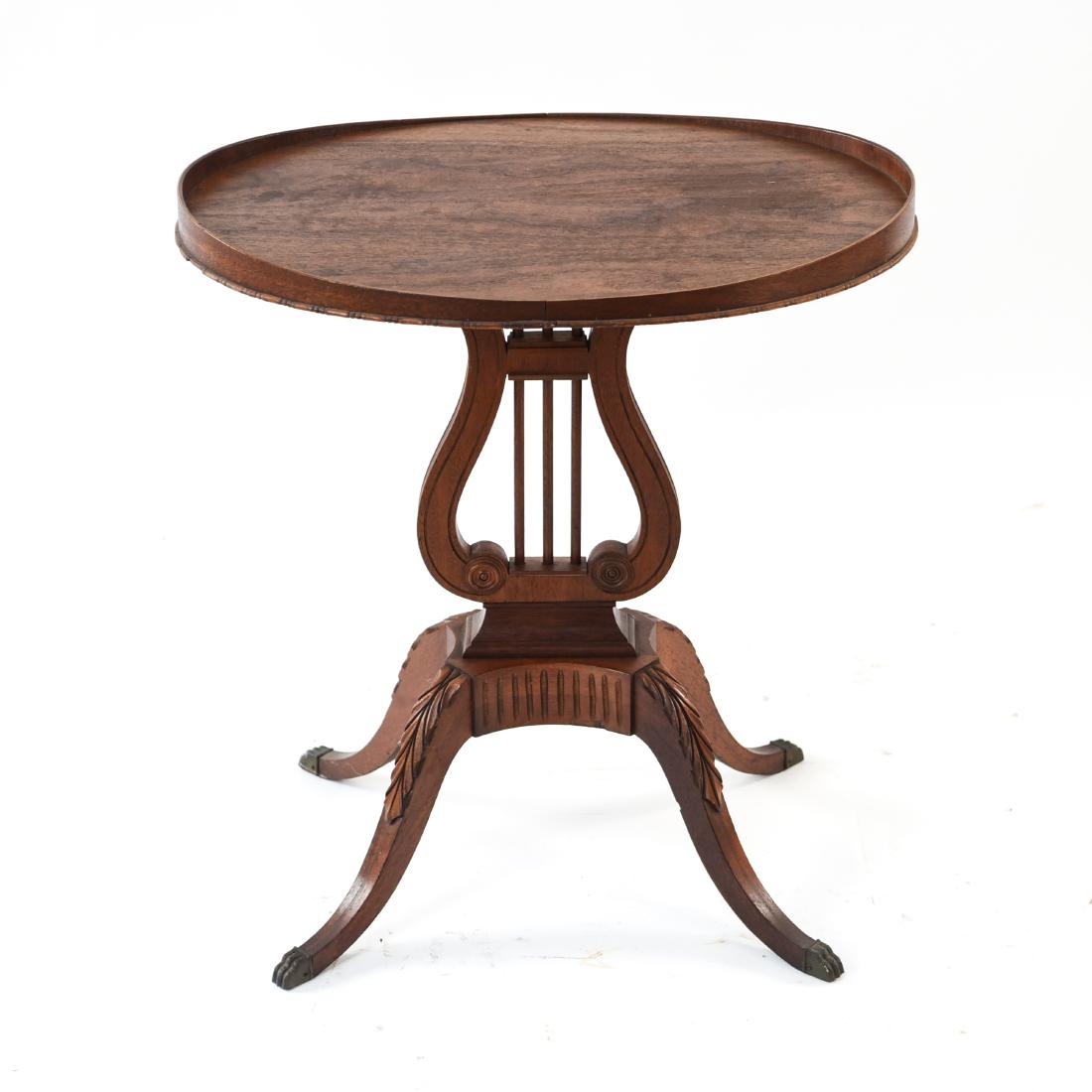 MAHOGANY LYRE BASE TABLE (1 of 11)