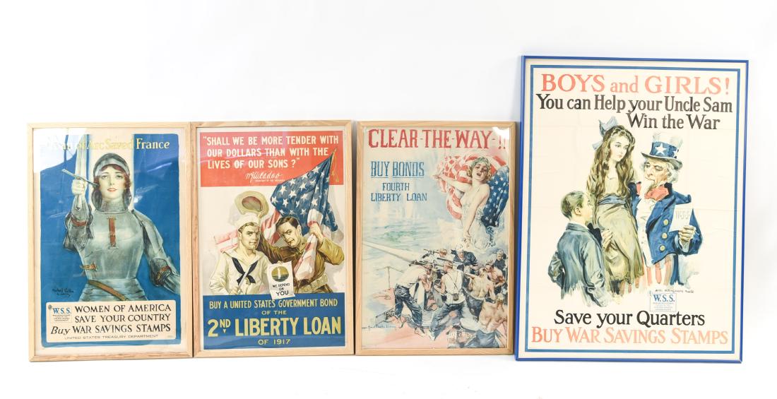 (4) WWI POSTERS LAID DOWN ON BOARD (1 of 13)