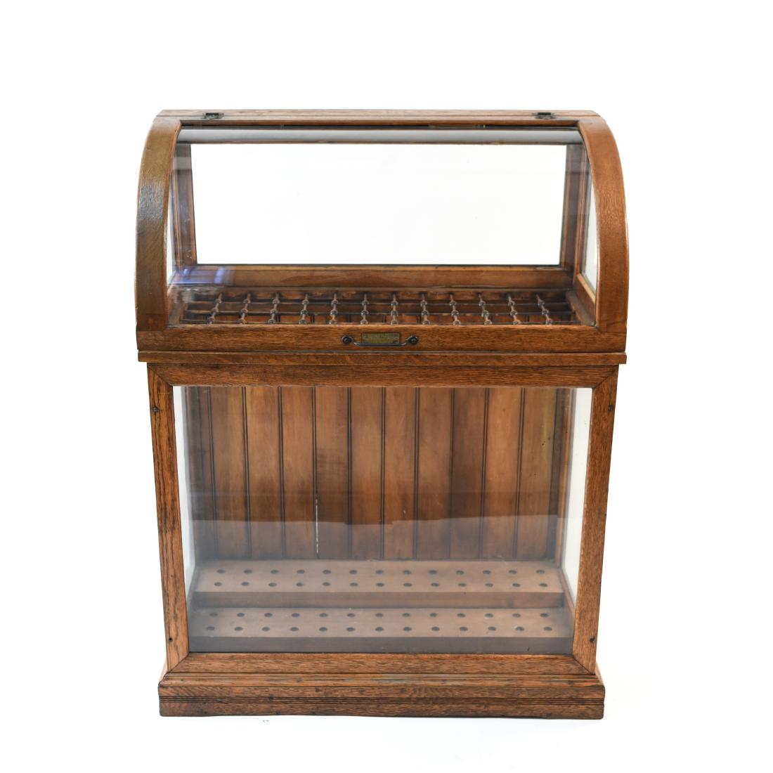 Antique Oak Walking Stick Store Display Case