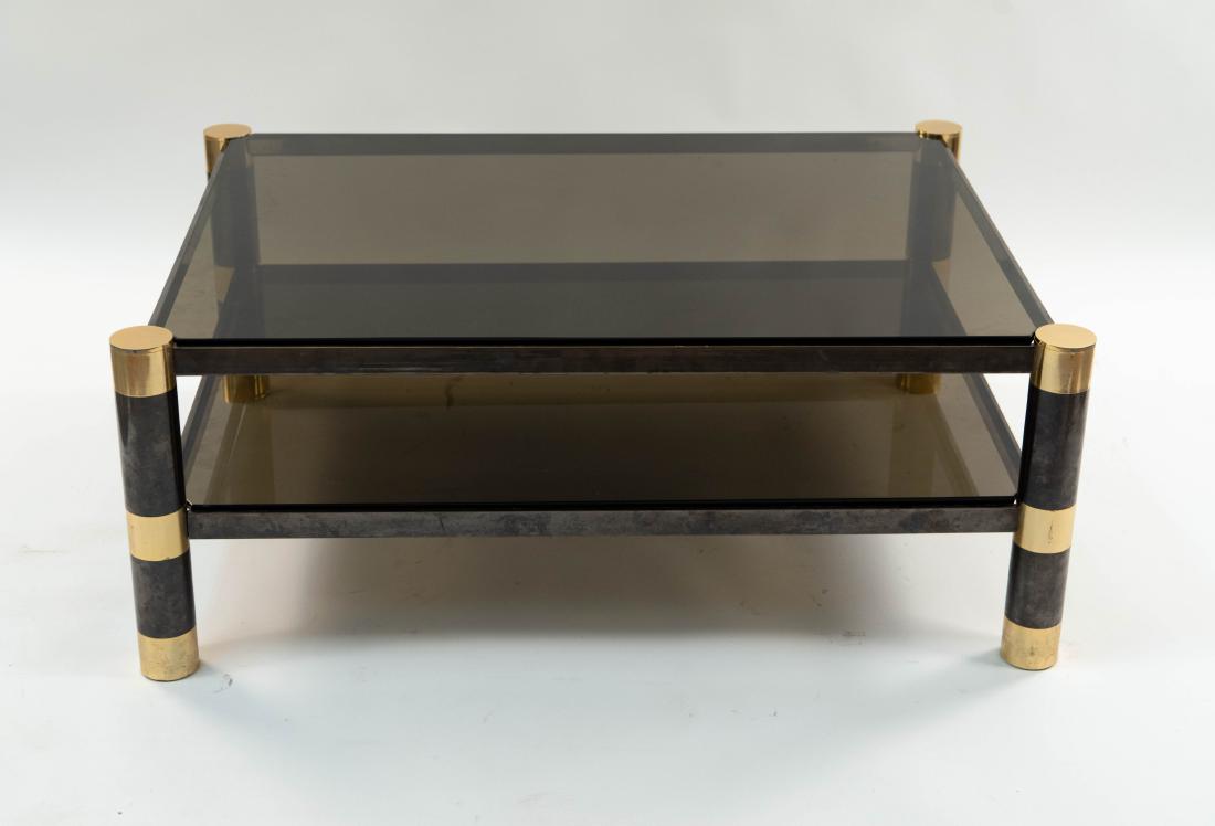KARL SPRINGER SMOKED GLASS TOP COFFEE TABLE (1 of 10)