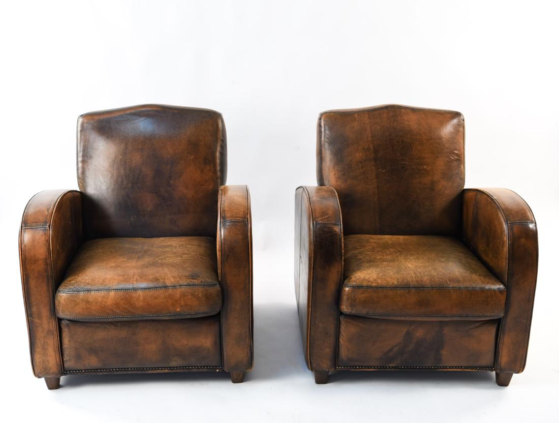 (2) LEATHER LOUNGE CHAIRS (1 of 20)