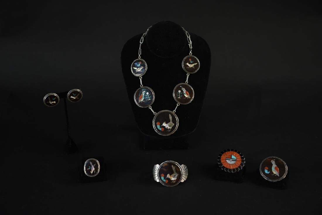 NATIVE AMERICAN GROUPING OF INLAID JEWELRY (1 of 19)